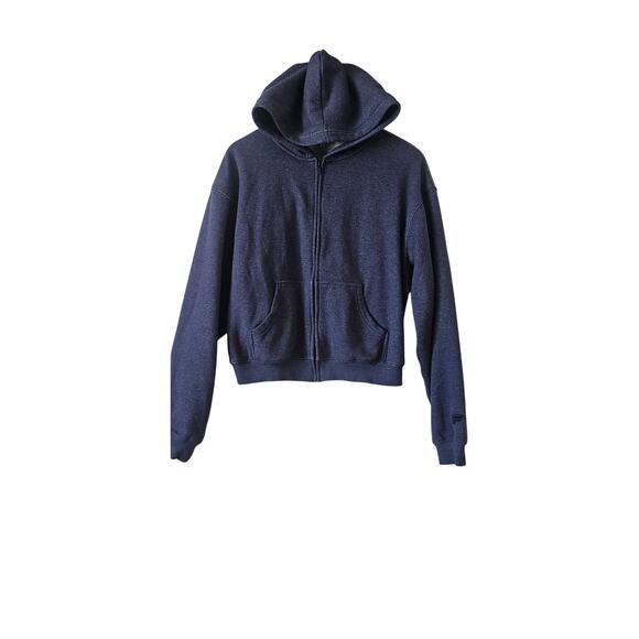 Fabletics Cropped Zip Up Hoodie Navy Blue Size L - Picture 5 of 5